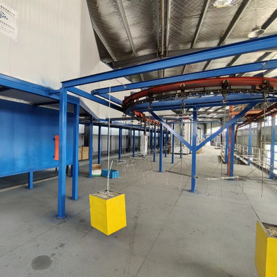 Linha de revestimento em pó de metais em grande escala Peças de tear Sistema automático de revestimento em pó
