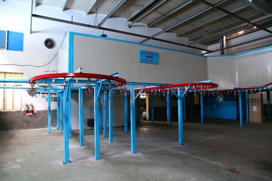 Linha automática de revestimento de pó de alta eficiência Sistemas de transportadores de revestimento de pó ecológicos
